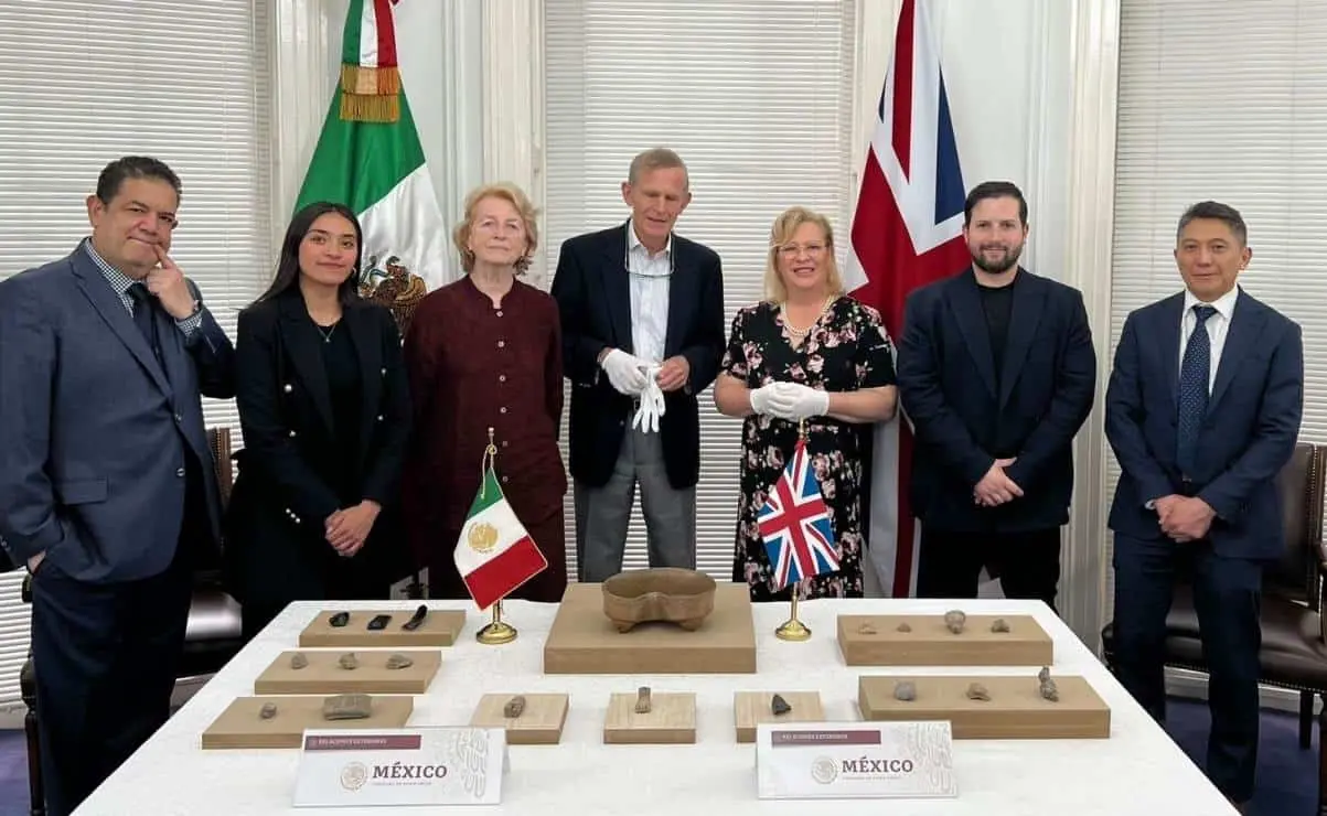 Las 19 piezas arqueológicas serán rematriadas a México pronto. Foto: SRE