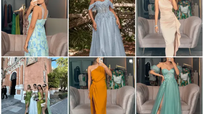 Captura de pantalla de vestidos de fiesta en renta en Peonia Dresses. Foto IG @peonia.resses