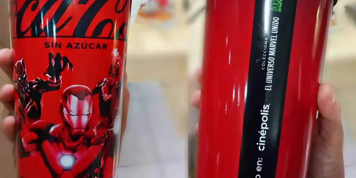 Al menos 3 modelos de vasos tendrá Cinépolis de los vasos de Marvel en colaboración con Coca Cola. Foto: Coleccionando