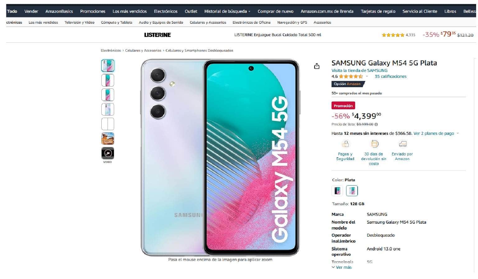 Samsung Galaxy M54 en oferta por Hot Sale de Amazon