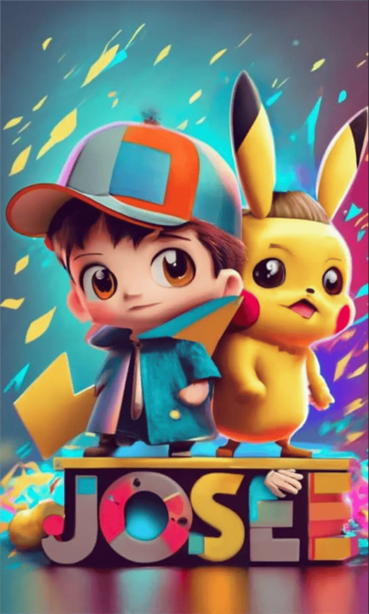 Nombres con temática de Pikachu y Baby Yoda en 3D, generados por la inteligencia artificial