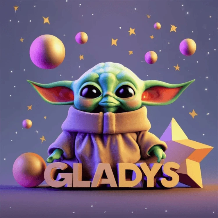 Nombres con temática de Pikachu y Baby Yoda en 3D, generados por la inteligencia artificial