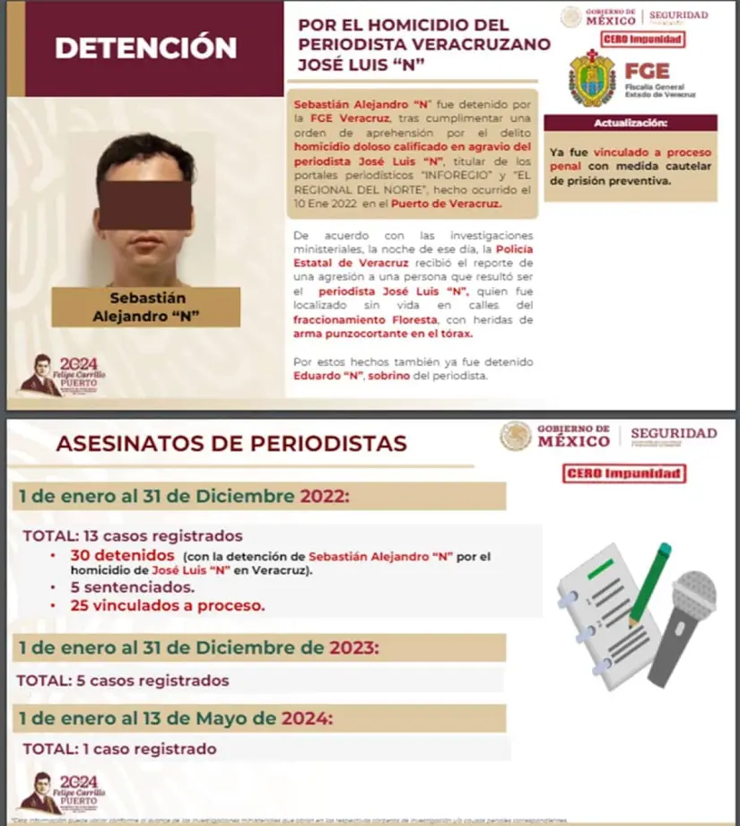 Detención- periodista imagen recuadro