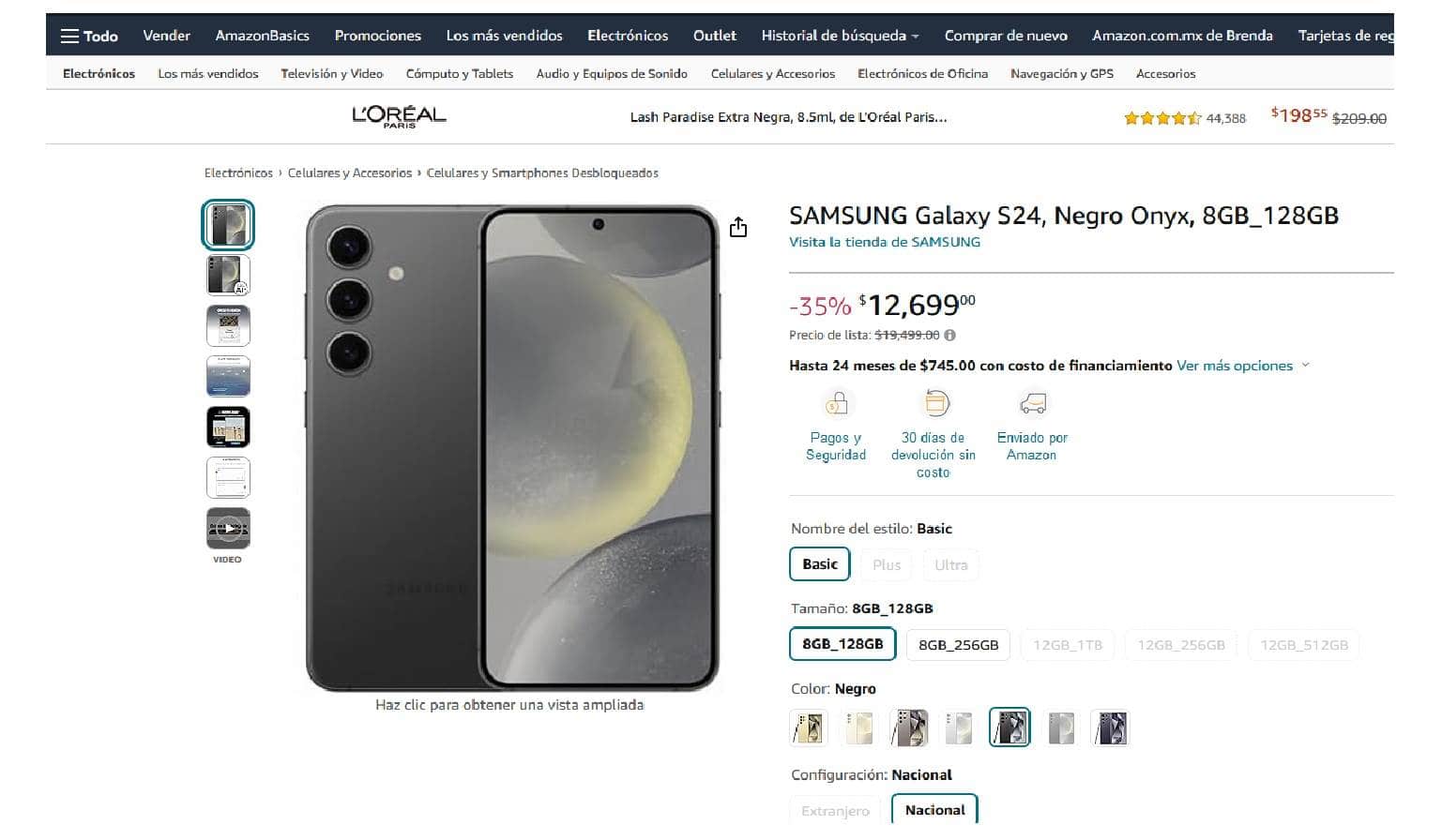 El Samsung Galaxy S24 en rebaja.
