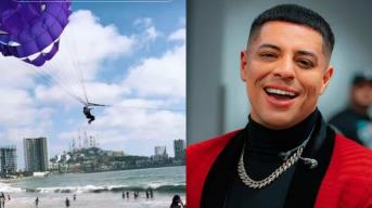 Eduin Caz en Mazatlán: músico le toca El Niño Perdido en paracaídas
