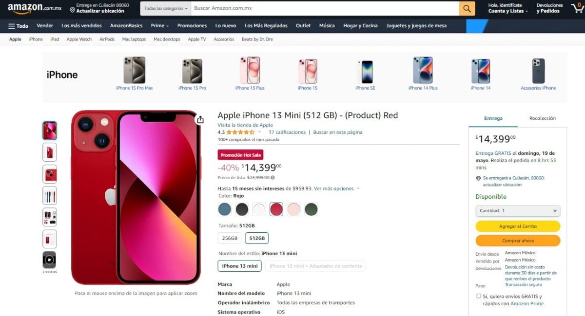 Hot Sale en Amazon: el iPhone 13 Mini está casi a mitad de precio