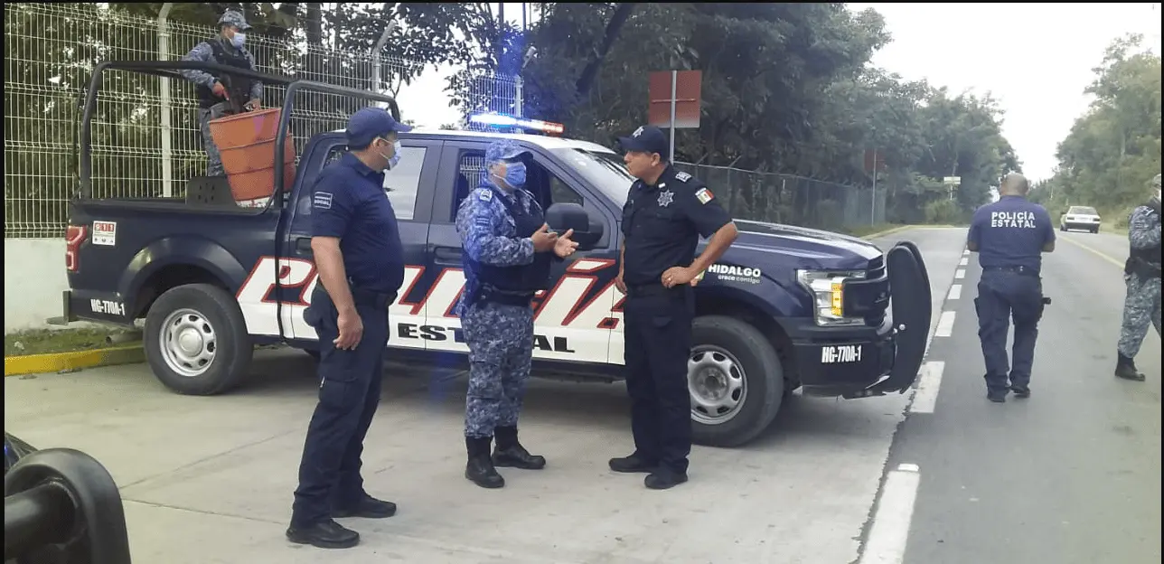 Elementos de seguridad en Hidalgo. Foto La Región Tula