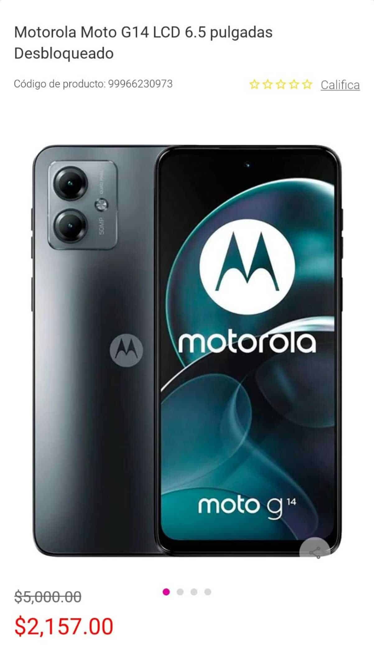 Motorola Moto G14 en remate por Hot Sale en Liverpool