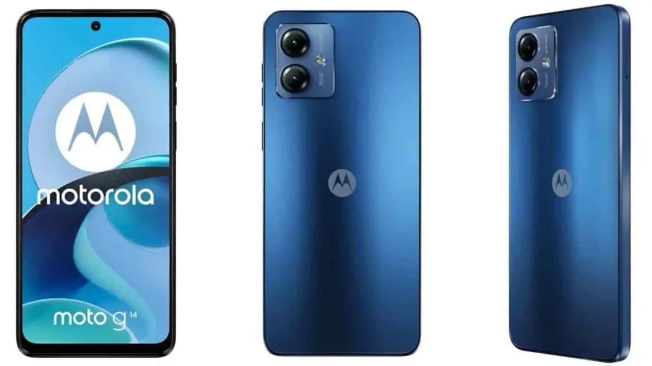 El celular Motorola Moto G14 incluye altavoces estéreo, y está en oferta por Hot Sale en Liverpool. Foto: Cortesía
