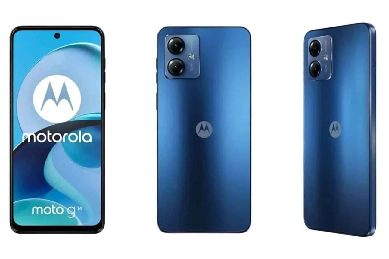 El celular Motorola Moto G14 incluye altavoces estéreo, y está en oferta por Hot Sale en Liverpool. Foto: Cortesía