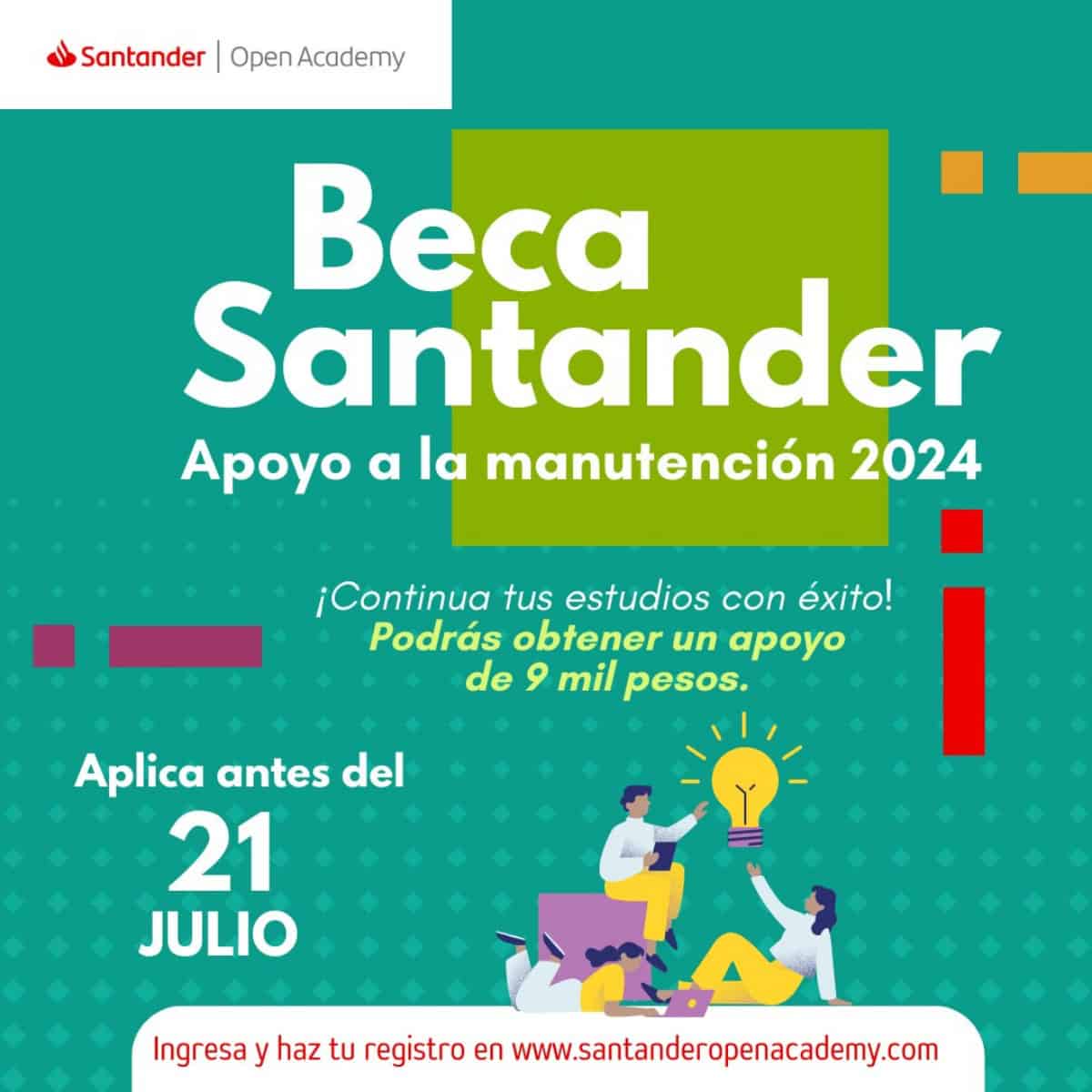 Beca Santander: requisitos y pasos para obtener 'Apoyo a la manutención 2024'