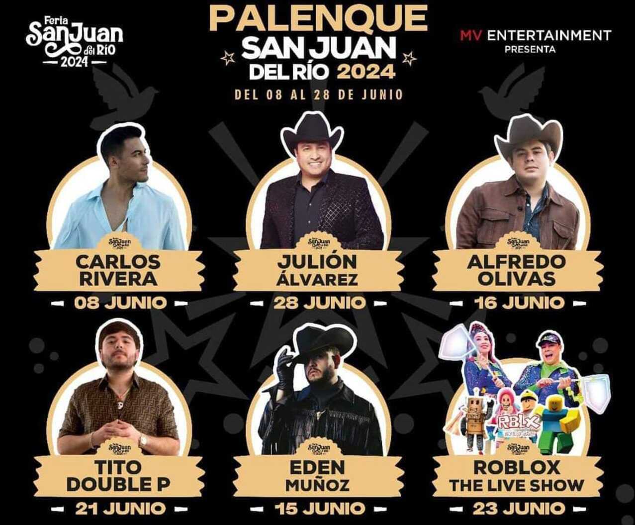 Cartelera para el Palenque de la Feria Nacional Ganadera de San Juan del Río 2024