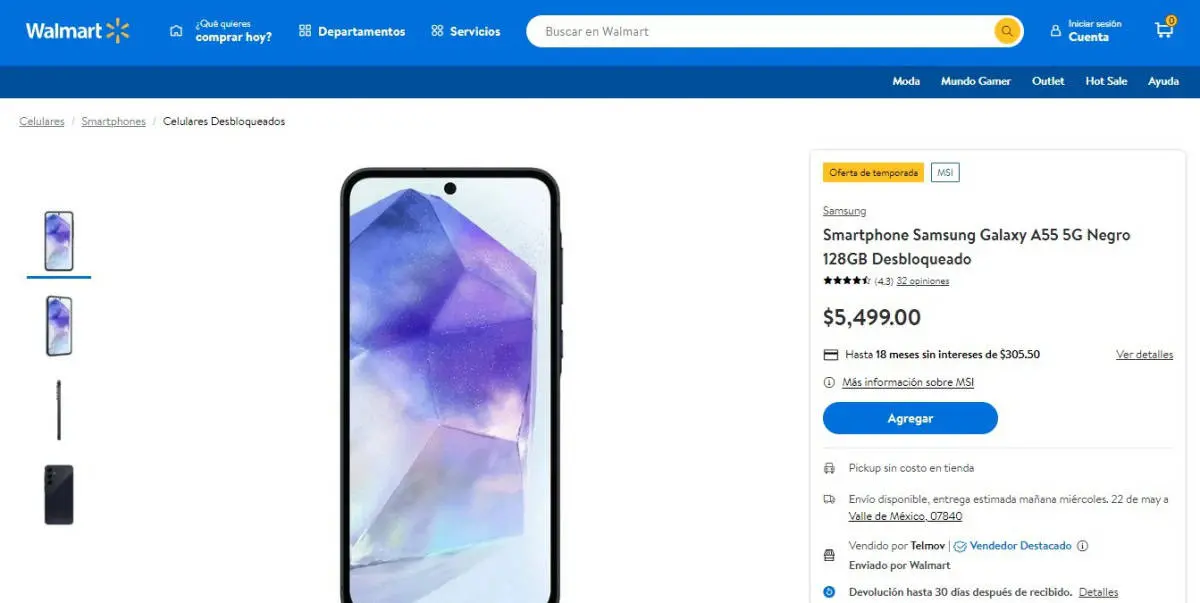 Hot Sale 2024: Walmart pone el Samsung Galaxy A55 a precio de remate