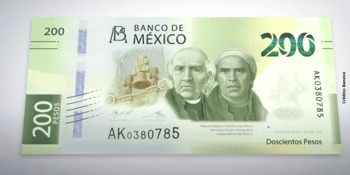 El Billete 200 pesos es uno de los más usados. Foto: Banxico