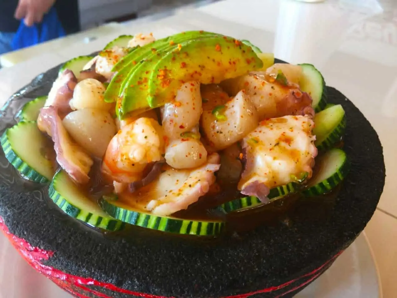 Molcajete de mariscos.