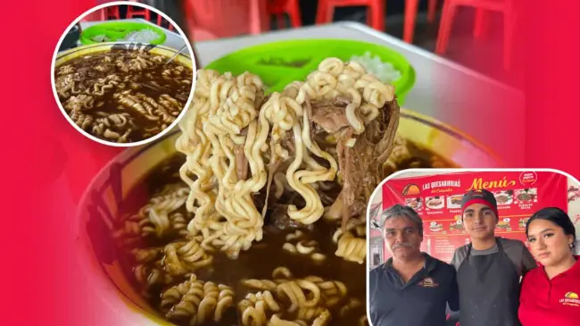 La Birriamen de Las Quesabirrias del Compadre es una delicia para quienes la prueban. Foto: Lino Ceballos.