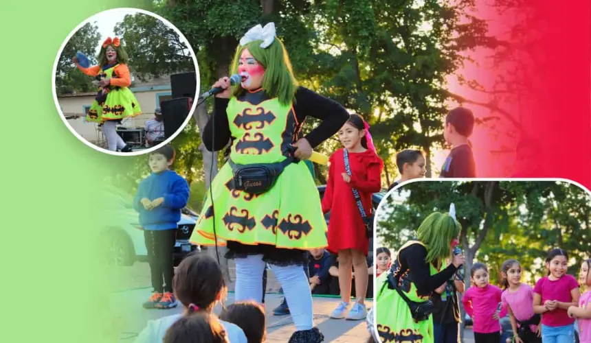 La payasita Fiify encuentra una inmensa alegría en jugar con los niños y niñas, transformando cada encuentro en un festín de risas y diversión. Foto: Juan Madrigal