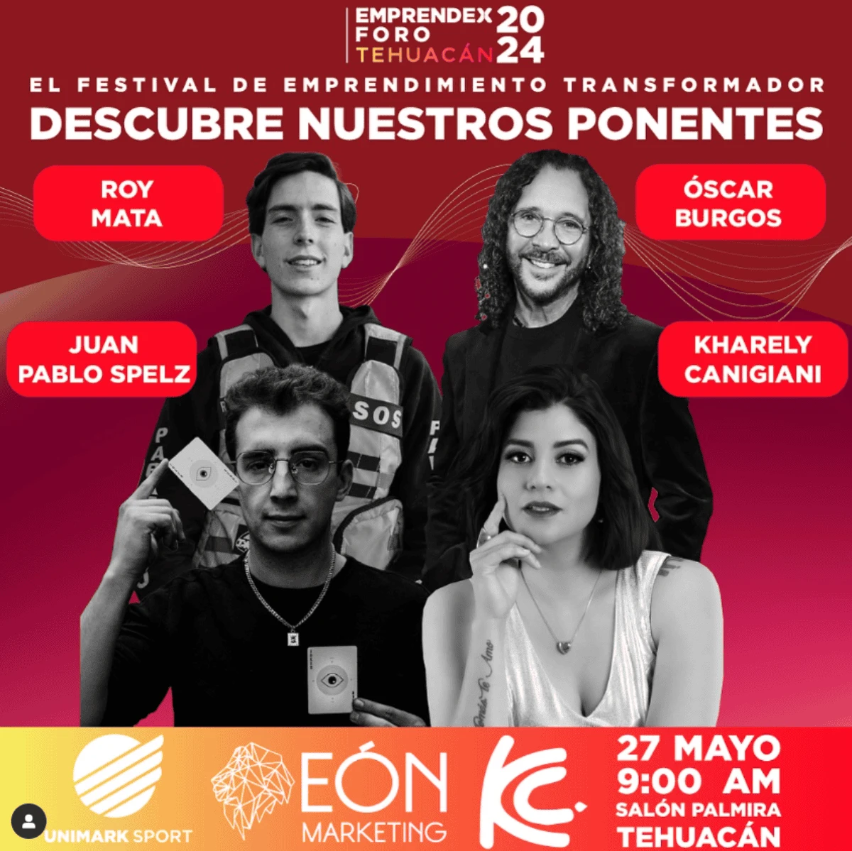 Ponentes de Emprendex 2024 Tehuacán. Foto IG Emprendex