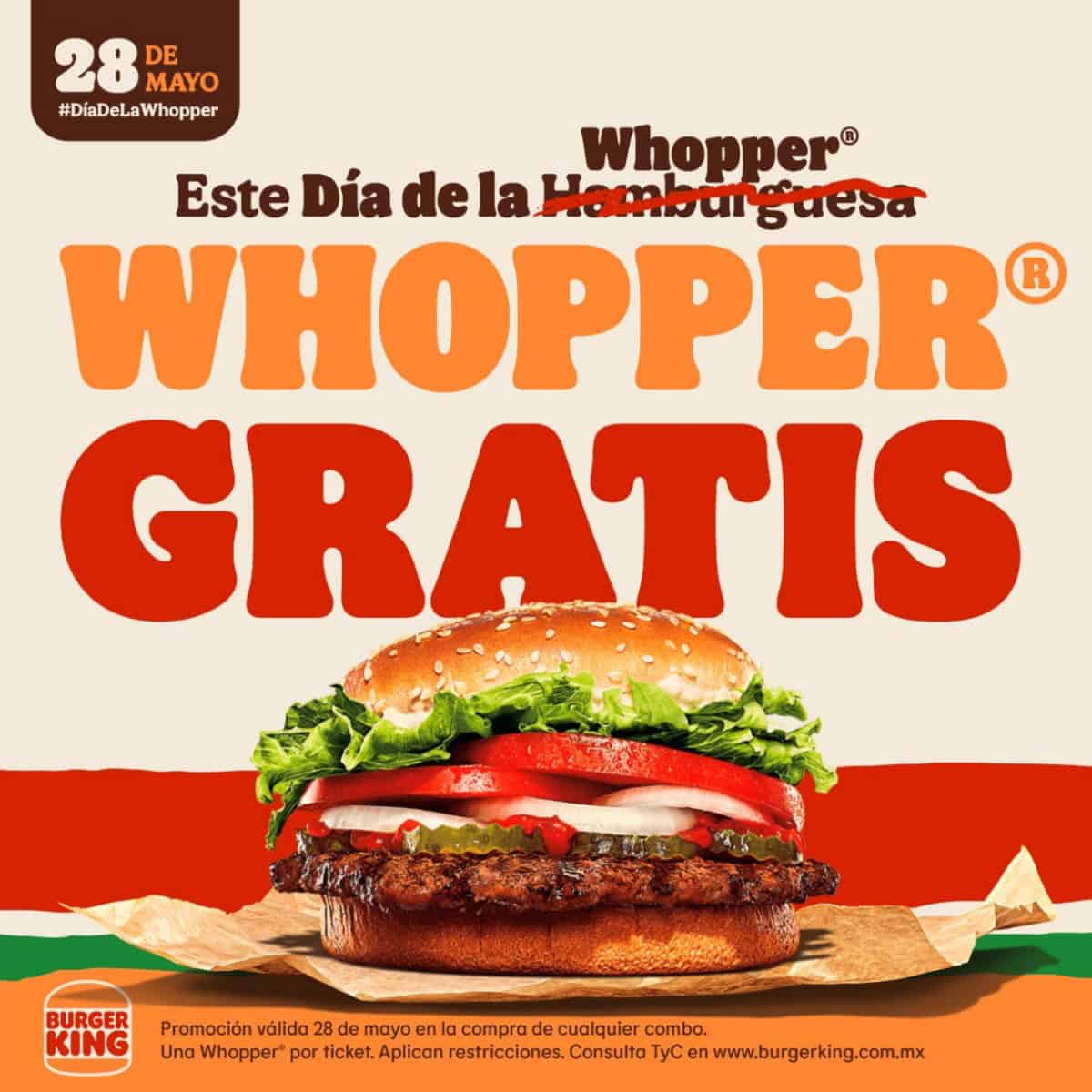 Día de la Hamburguesa 2024: Burger King te regala una Whopper con esta promoción