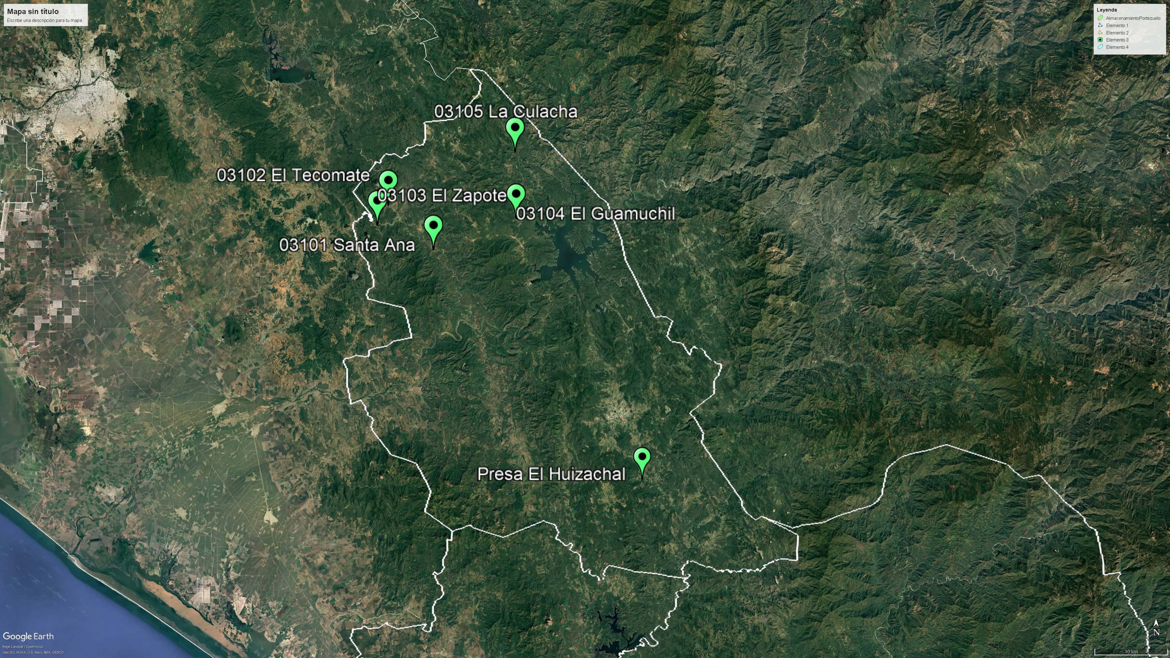 Represas en la cuenca del Río Elota, influencia del municipio de Cosalá