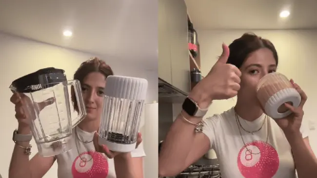 Aquí los detalles de la licuadora. Foto: TikTok