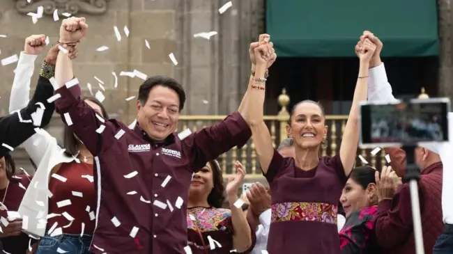 Mario Delgado declaró a Sheinbaum como la ganadora por la presidencia. Foto: Morena