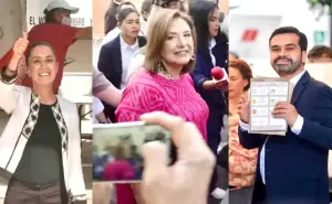 Los candidatos a la presidencia de México, Claudia, Xóchitl y Máynez emiten su voto