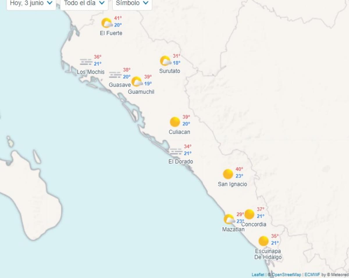Pronóstico del clima en Sinaloa hoy 3 de junio de 2024