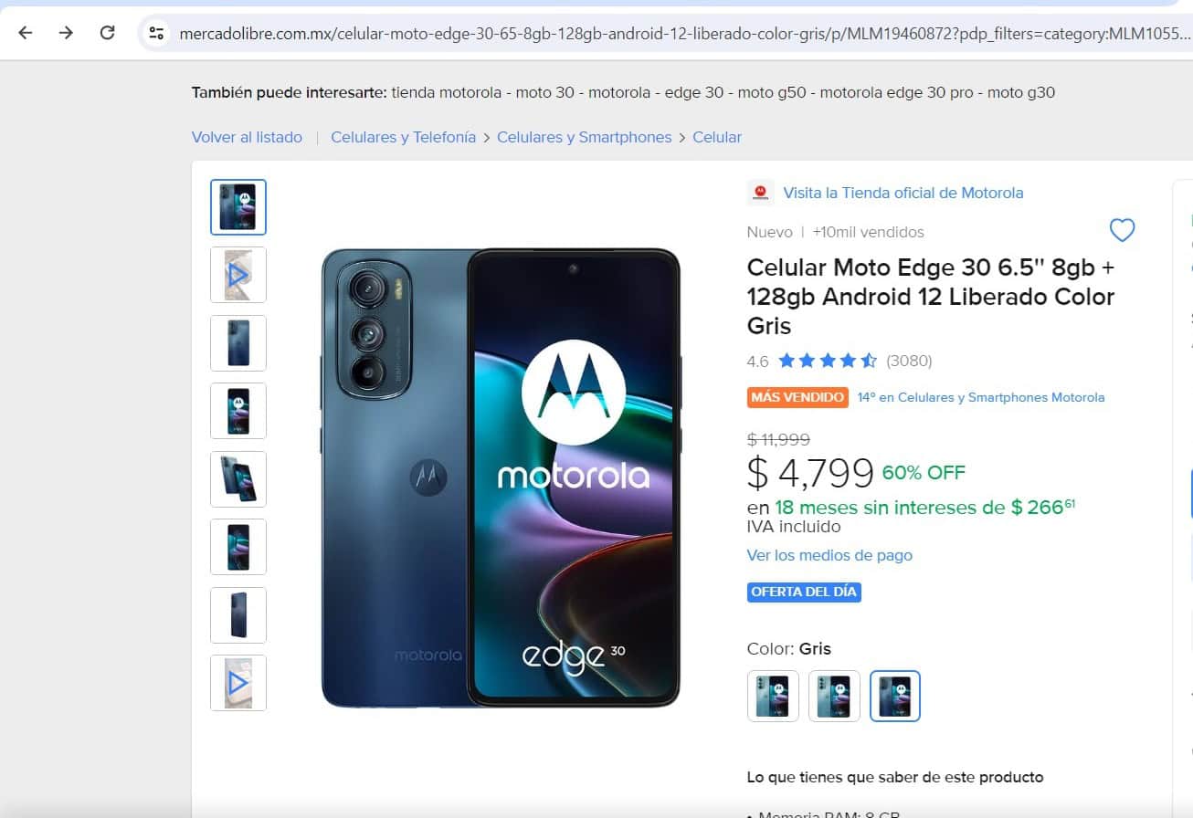 El descuento del smartphone Motorola Moto Edge 30