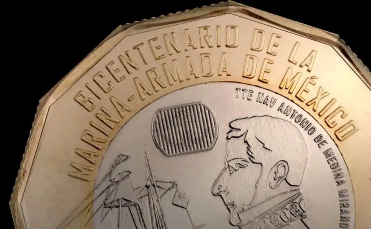 La moneda del bicentenario de la Marina Armada de México fue lanzada en 2022. Foto: Banxico