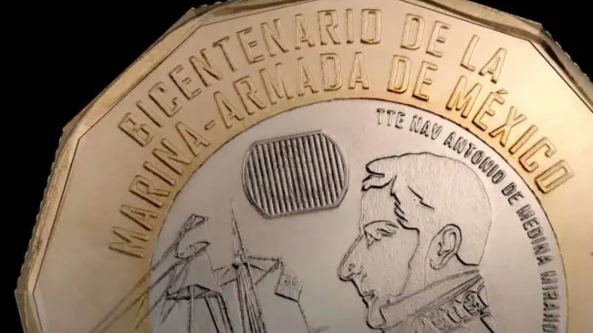 La moneda del bicentenario de la Marina Armada de México fue lanzada en 2022. Foto: Banxico