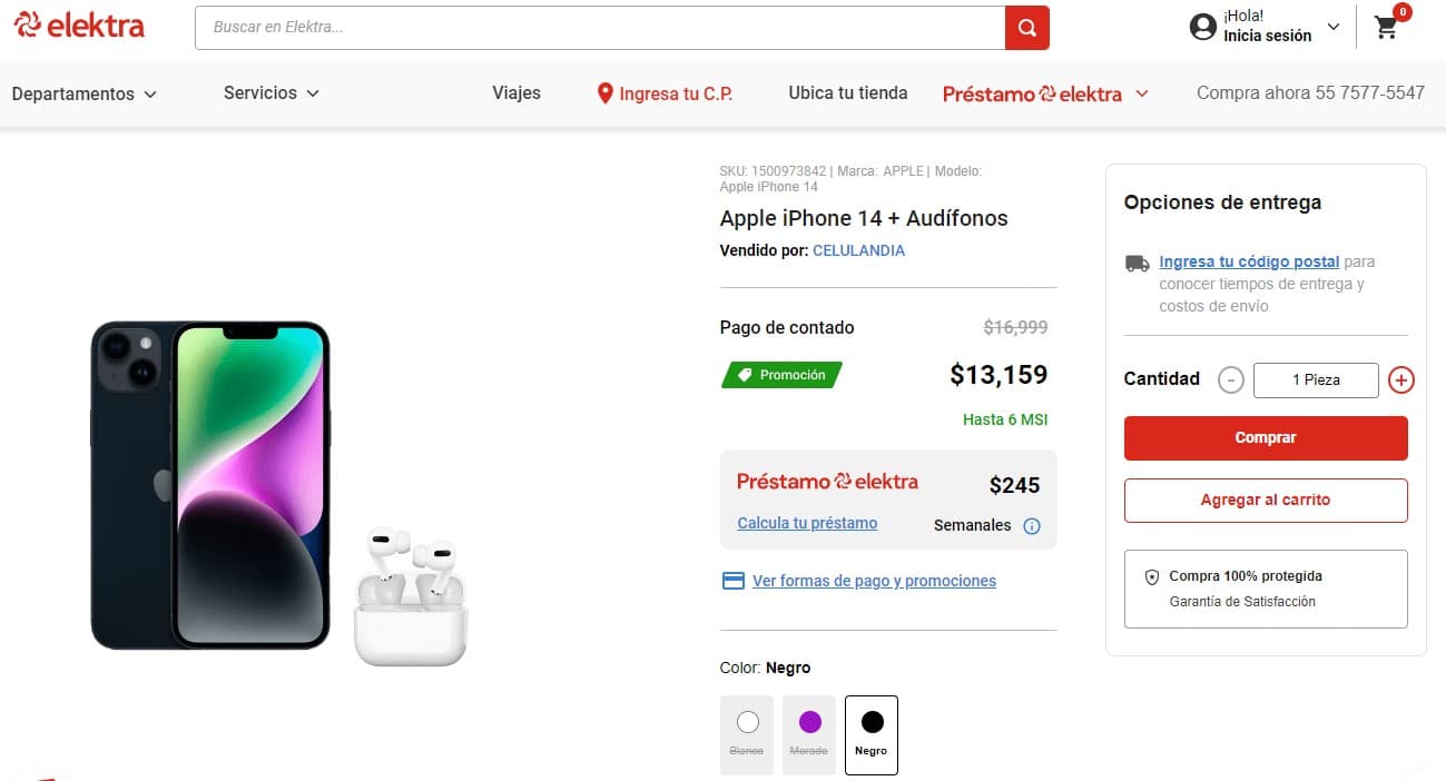 Elektra remata el iPhone 14 con audífonos: características y precio