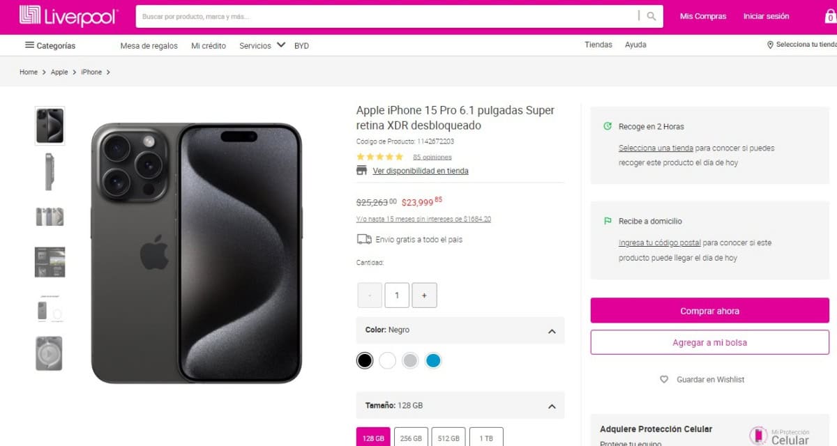 El iPhone 15 Pro tiene oferta de remate en Liverpool: características y precio