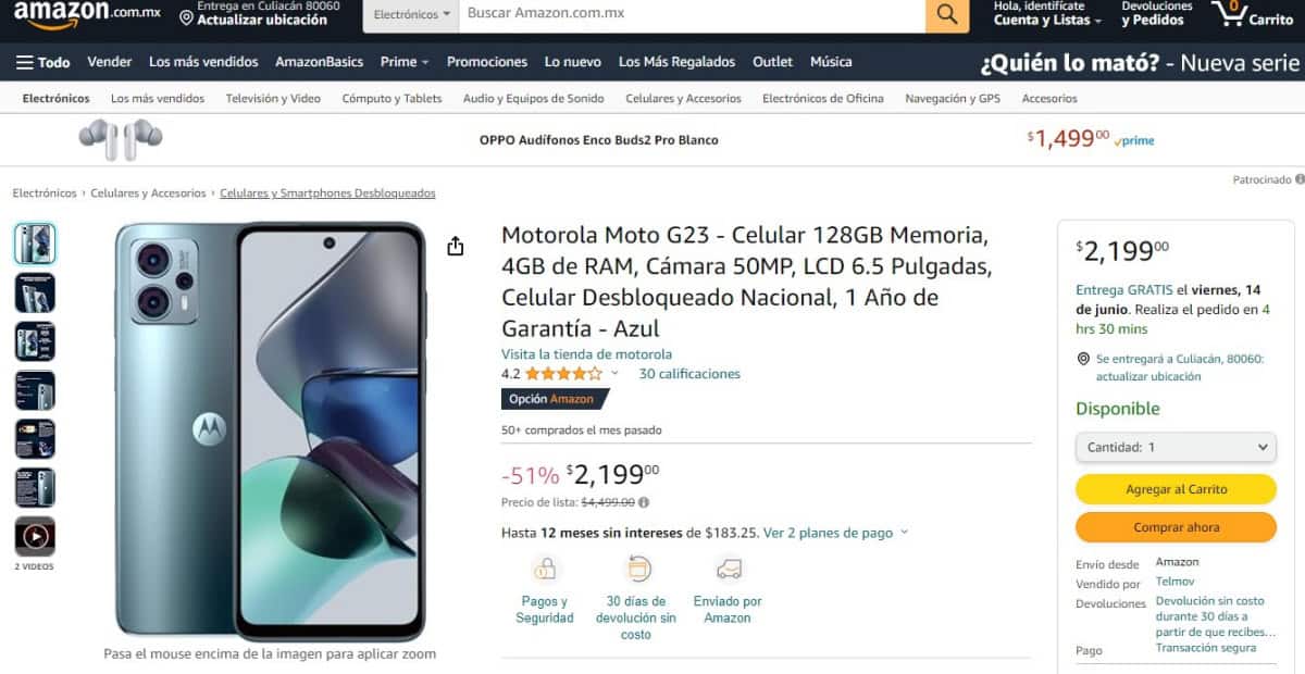 Amazon remata el Motorola Moto G23 con 50% de descuento