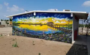 El mural de El Conchal que hicieron estudiantes de la Telesecundaria