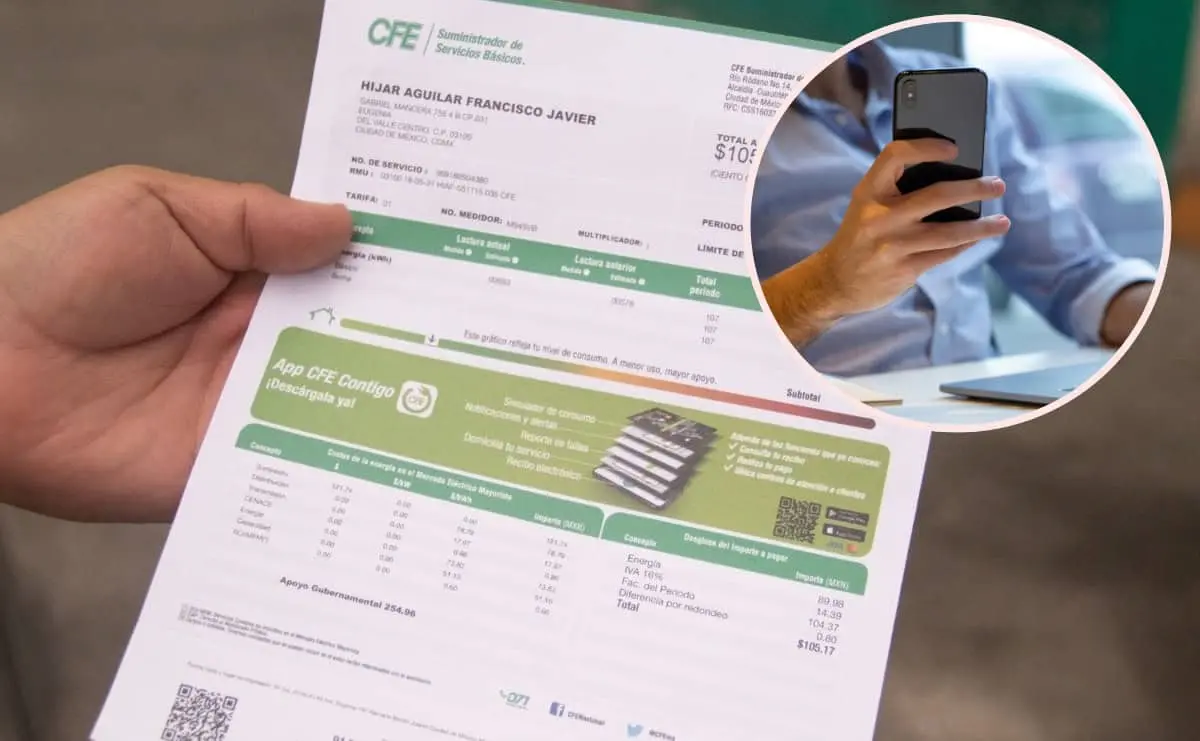 Así puedes obtener tu recibo de la CFE mediante código QR. Foto: Tus Buenas Noticias