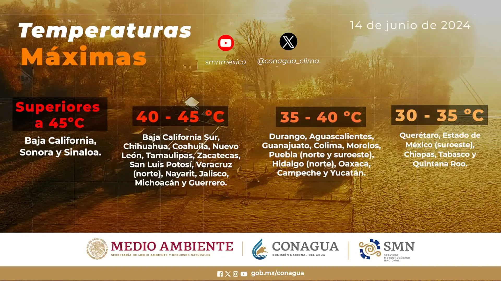 Estados donde hará fuerte calor.