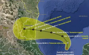 Trayectoria del potencial Ciclón Tropical Uno