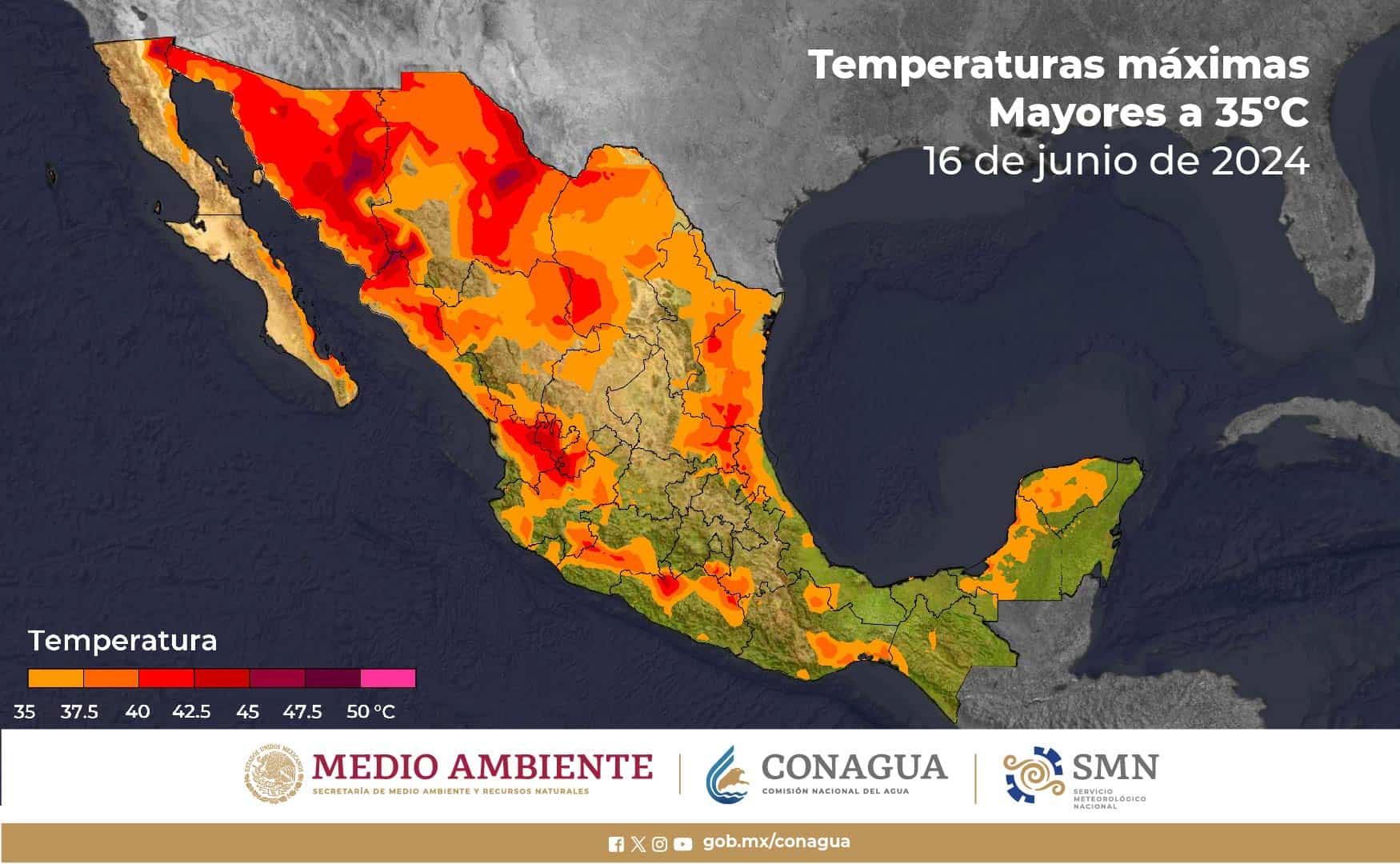 Temperaturas altas en México para hoy lunes