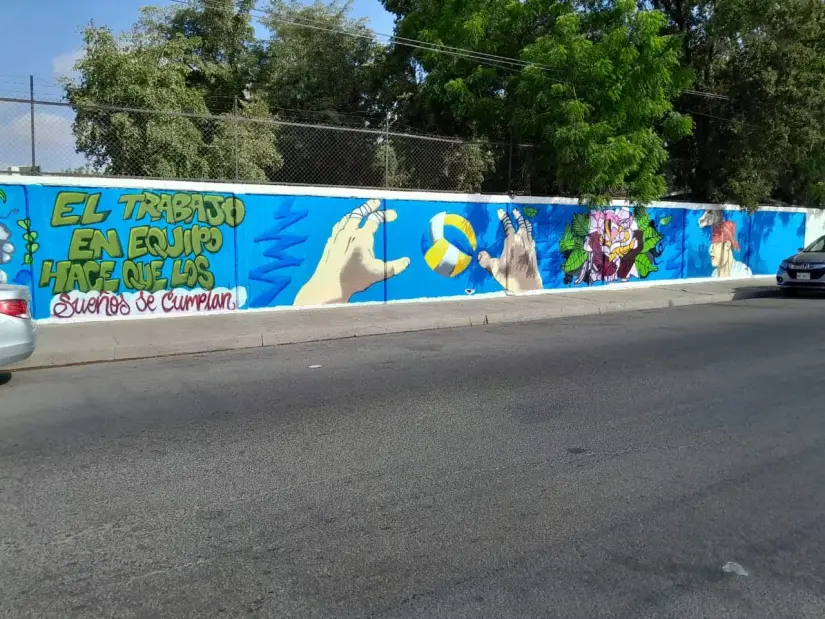 El mural con arte urbano que pintaron estudiantes de la Secundaria Federal 5 de Culiacán