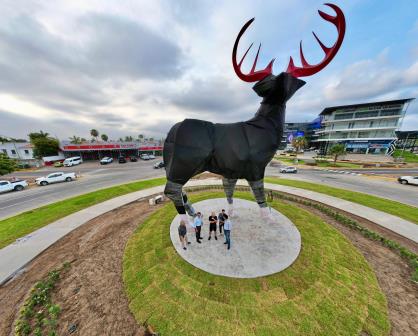 Así va quedando la impresionante escultura del Venado en Mazatlán, Sinaloa