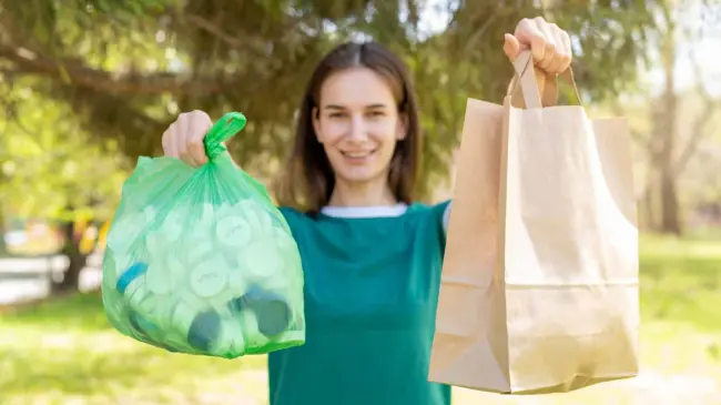 Bolsas de plástico y desechables. Foto Freepik