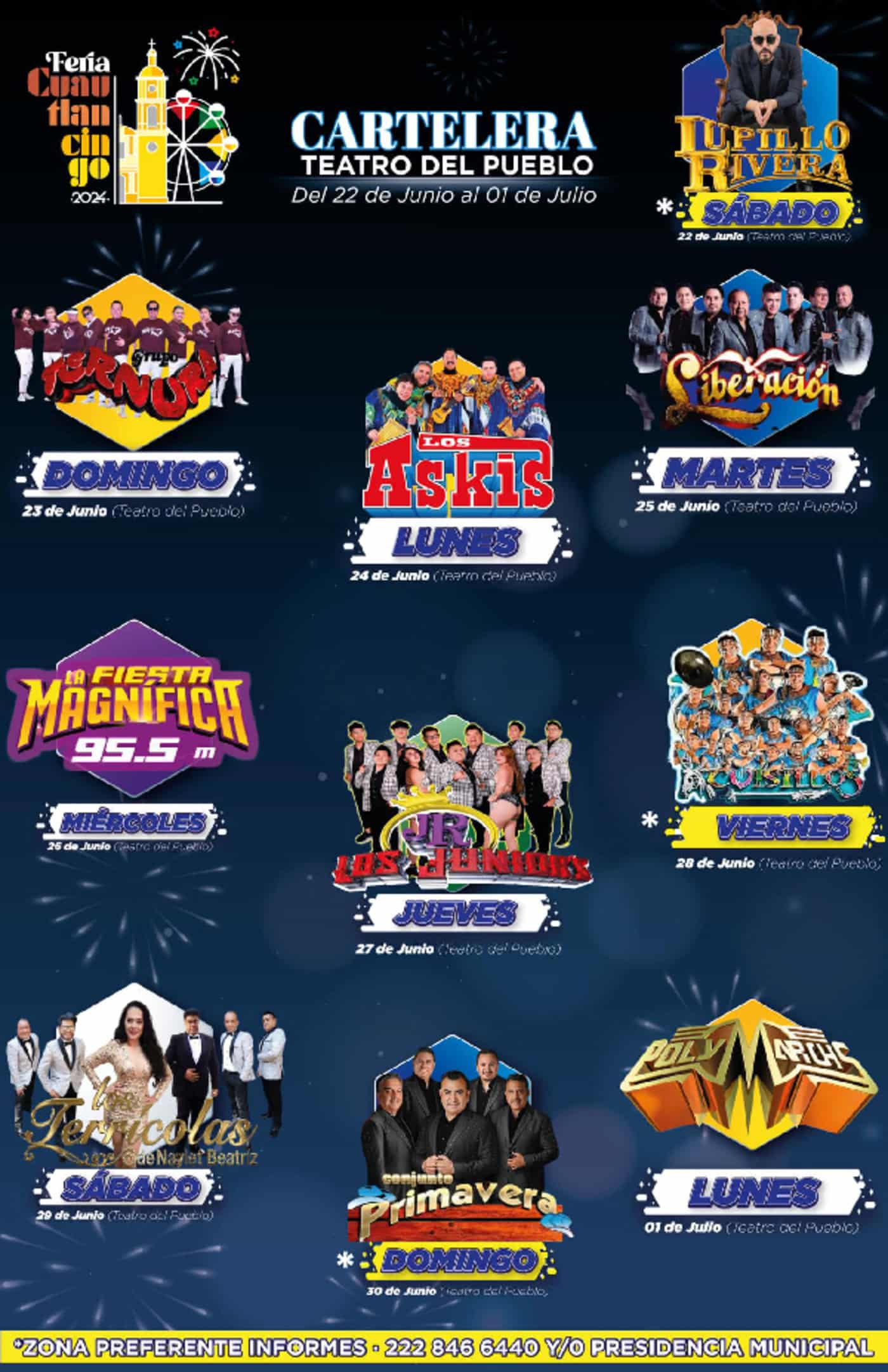 Espectáculos y conciertos de la Feria de Cuautlancingo 2024, en Puebla 