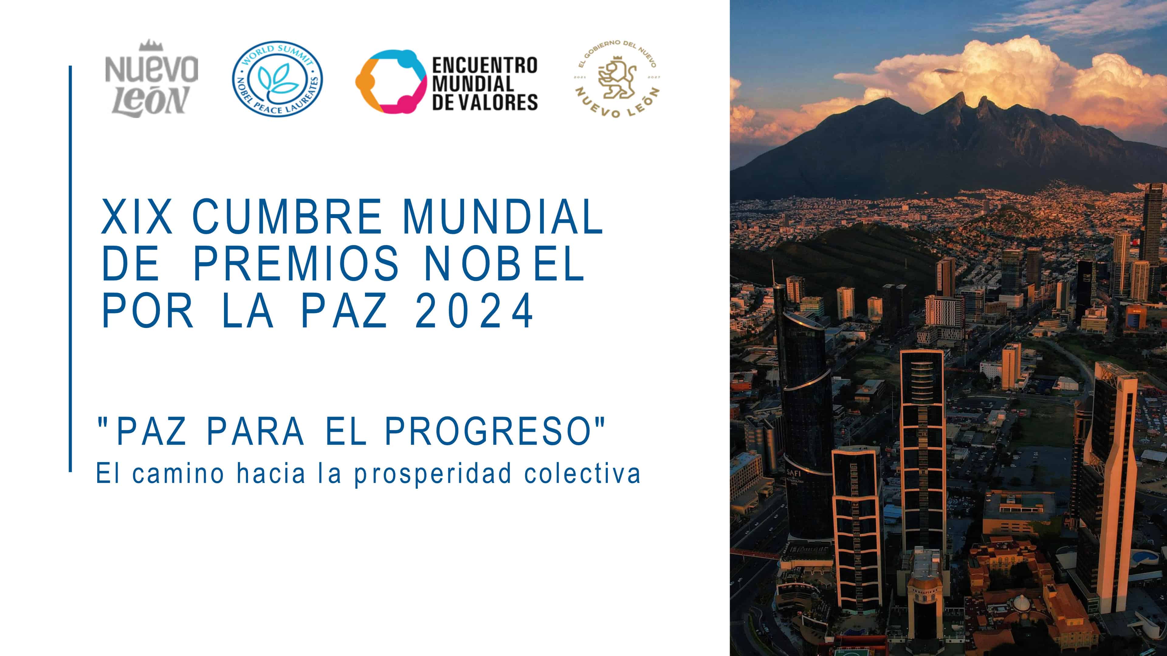 Cumbre Mundial de Premios Nobel de la Paz regresa a México