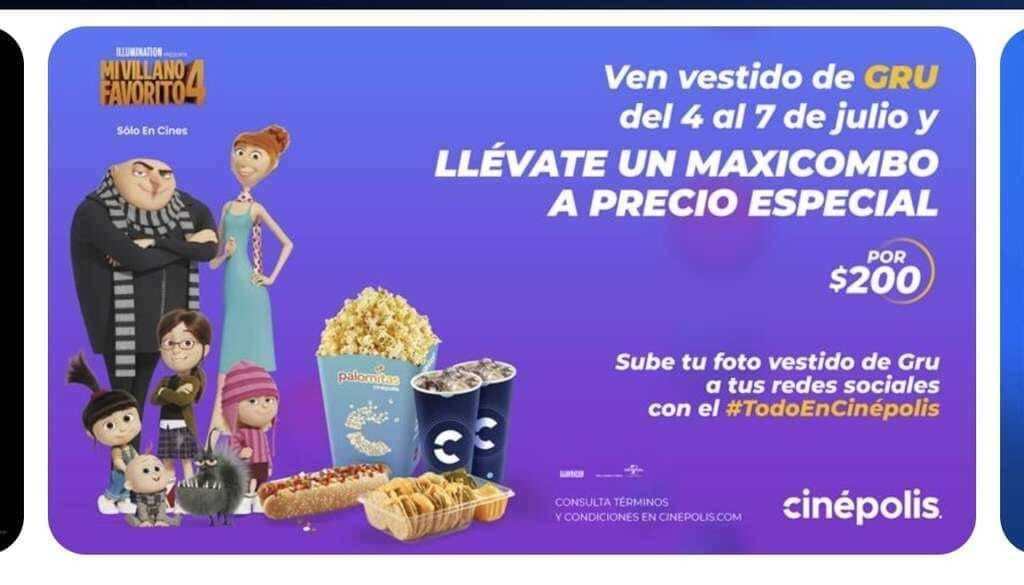 El combo que venderá Cinépolis a precio especial por MI Villano Favorito 4.