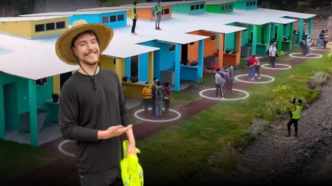 MrBeast regaló 100 casas.