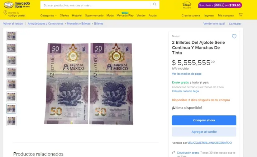 ¿Cuál es el valor real de los billetes de ajolote que se venden en millones de pesos?