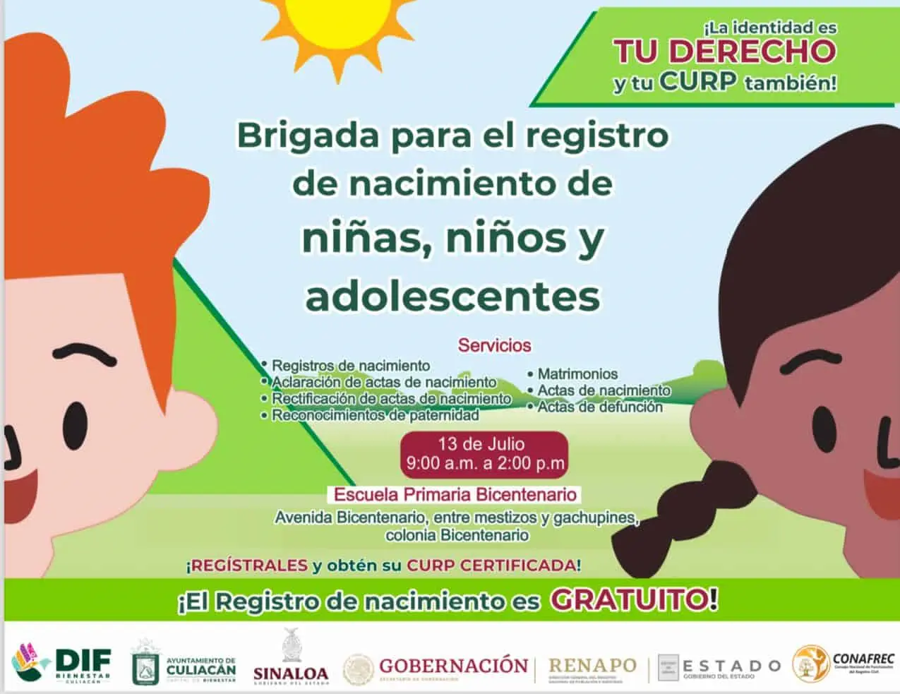 Brigada de Registro de Nacimiento para niñas, niños y adolescentes