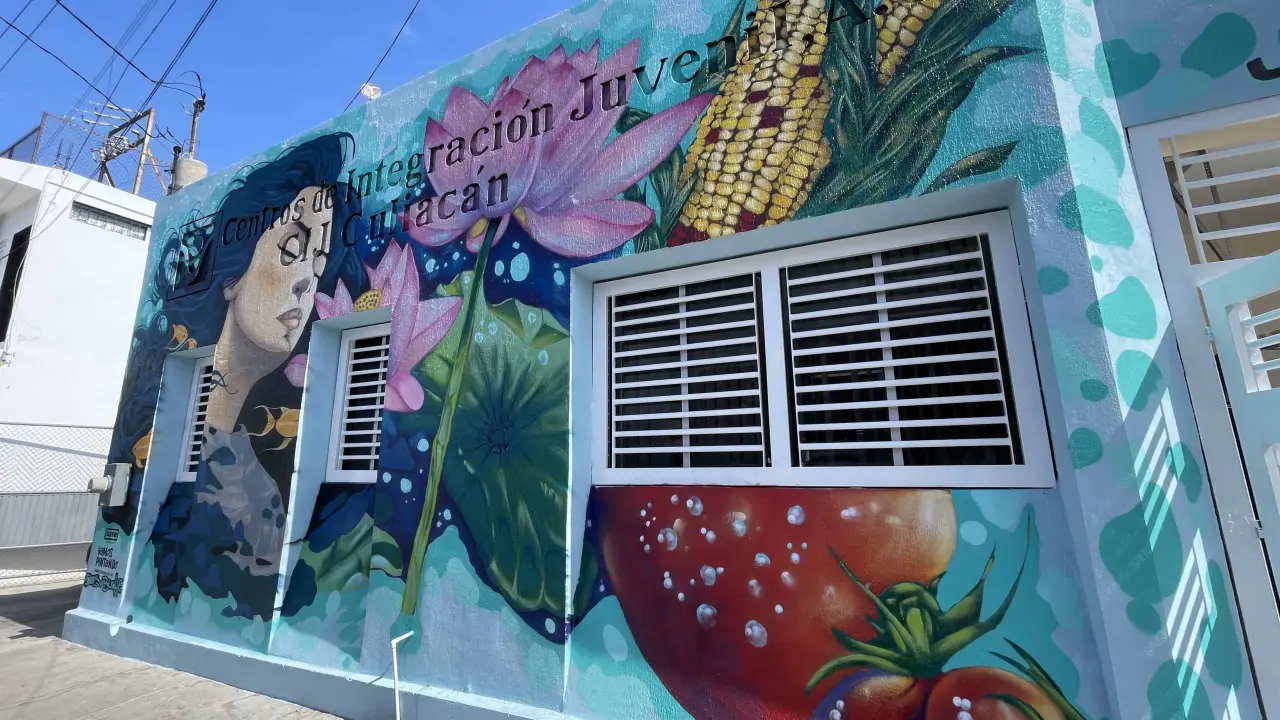 La fachada del Centro de Integración Juvenil luce con un hermoso mural elaborado por pacientes, familiares, colabadores y el artista urbano Dos de Buche. Foto: Lino Ceballos.