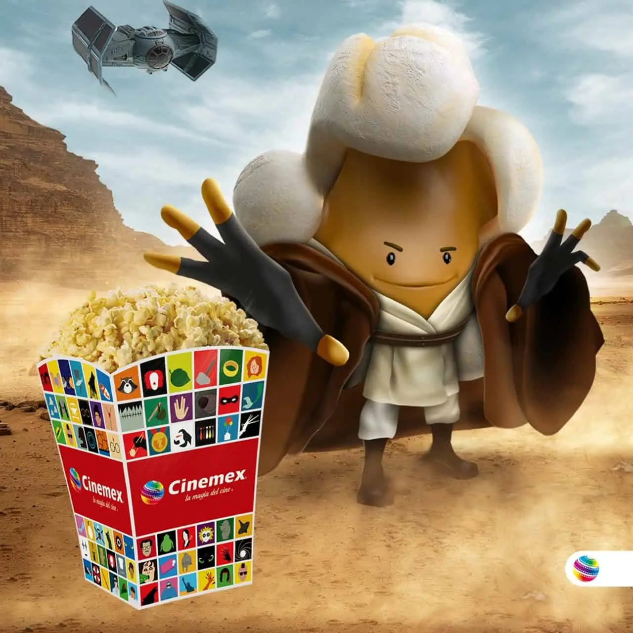 Diversos precios y tamaños ofrece Cinemex en sus palomitas.